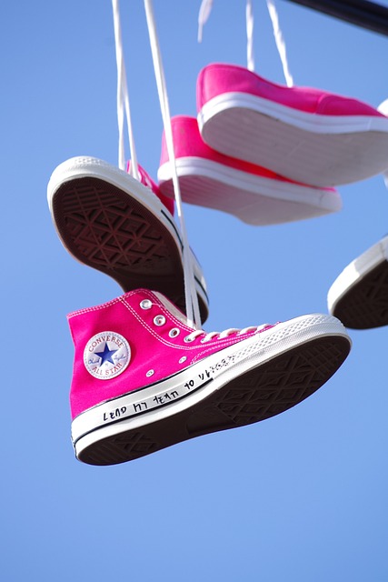 Blush Ribbon Boosts - Support breast cancer research with these stylish blush-colored sneakers. Proceeds go towards finding a cure.