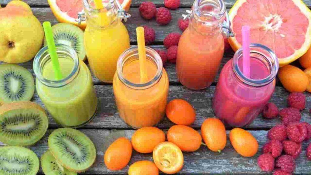 Assorted healthy smoothies for weight loss.