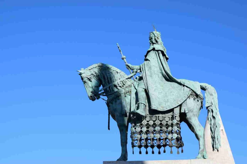 Mongolian horseback warrior with bow and arrow.