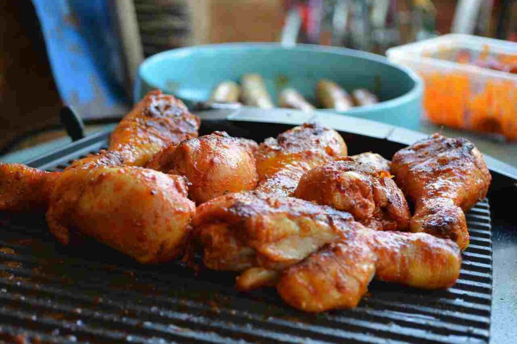 Grilled chicken with perfect char marks, ready to savor.