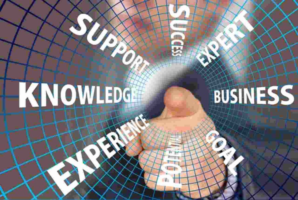 Image depicting a person holding a paper with the word "Kaizen" written on it, surrounded by symbols of self-improvement.