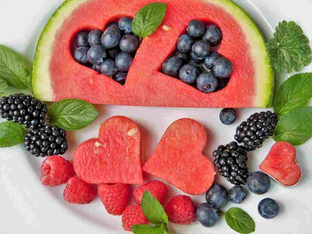 A bowl of plump blueberries bursting with antioxidants and color.