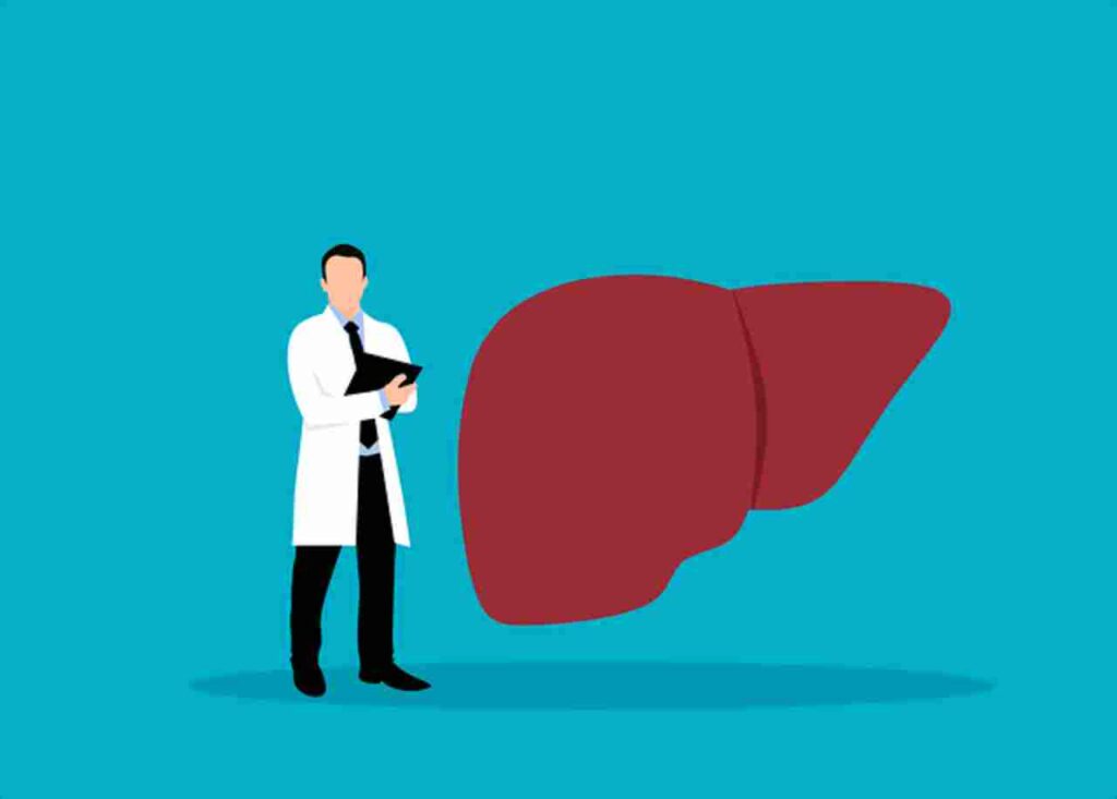 Illustration showing the different types of hepatitis and their signs and symptoms.