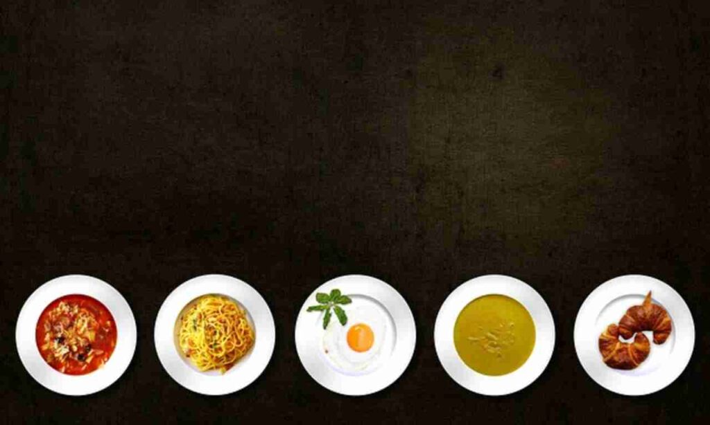 "Dumbbell and nutritious foods for muscle gain"