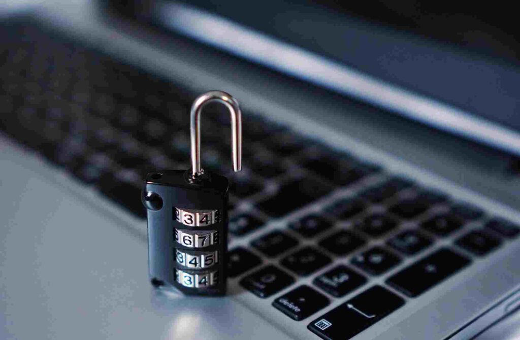"Lock and shield icon representing cybersecurity"