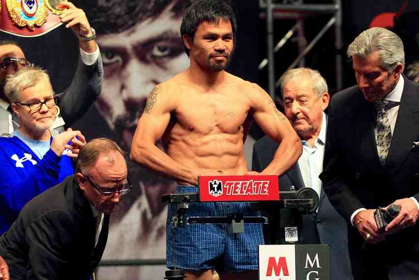 Manny Pacquiao, a boxing legend, in the ring