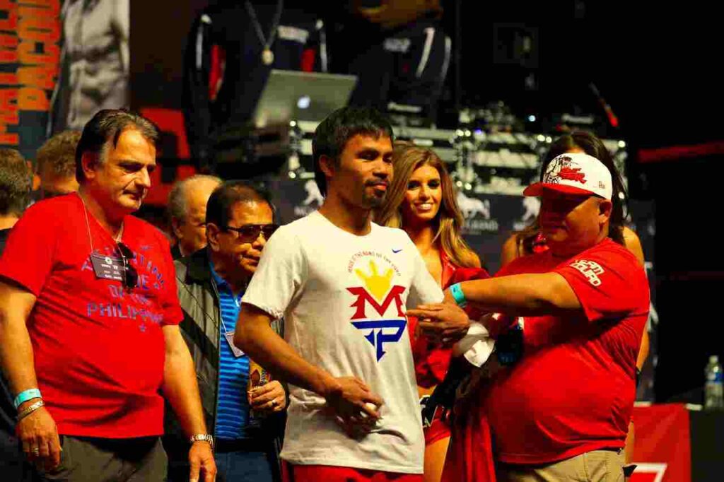 Manny Pacquiao, a boxing legend, in the ring
