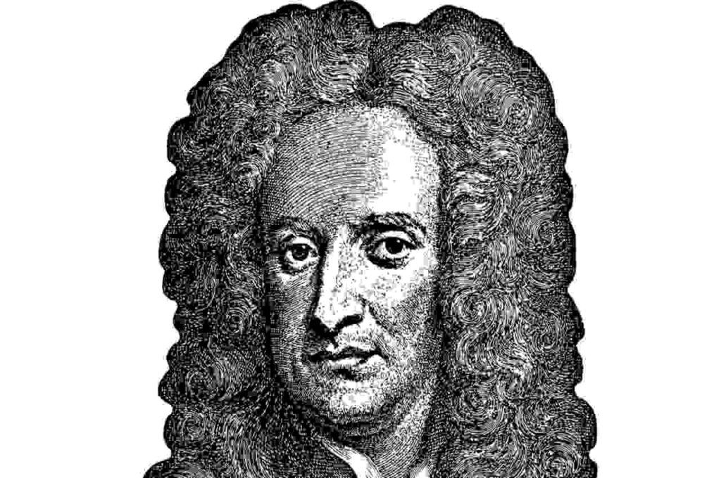"Portrait of Sir Isaac Newton, a renowned scientist and mathematician."