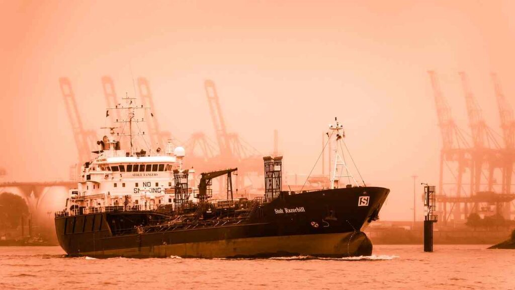 "Various types of ships on the water."