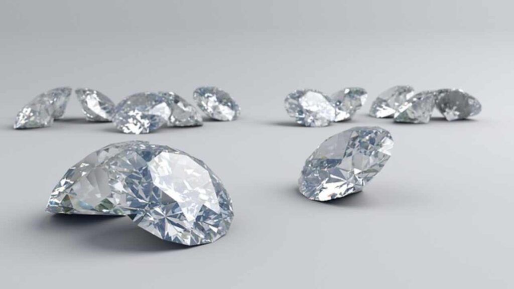 "Variety of sparkling diamonds."