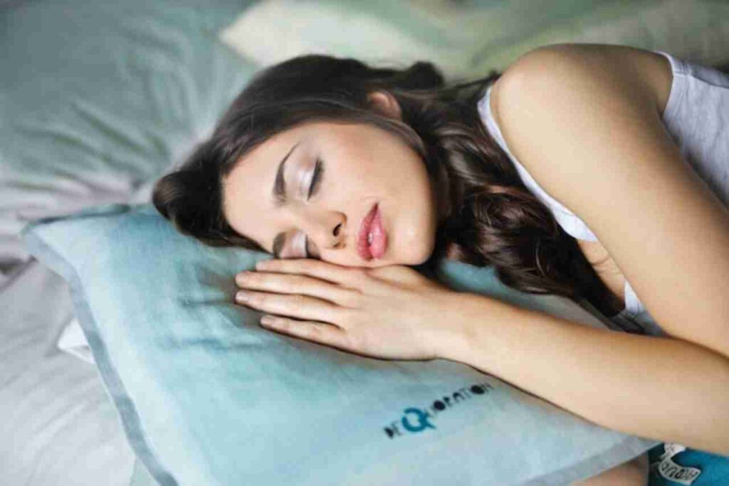 "Person taking a peaceful power naps."