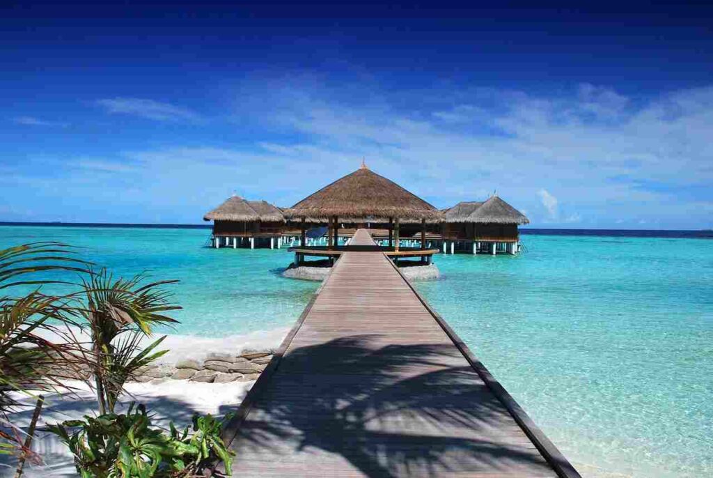 Breathtaking Maldives: Tropical paradise, crystal-clear waters, and luxury resorts.