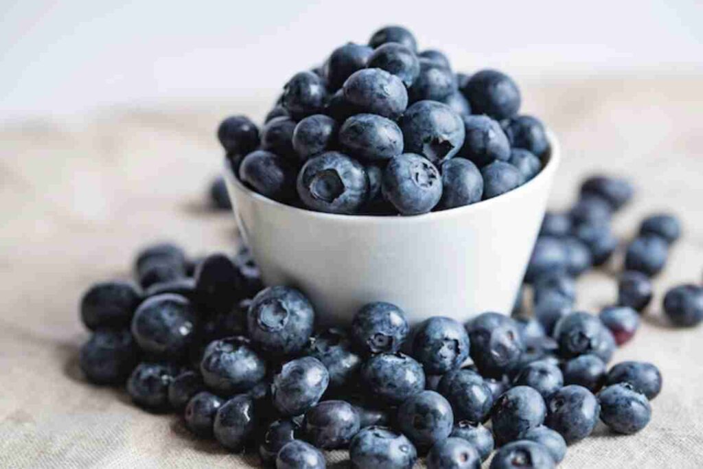 "Fresh blueberries in a bowl"