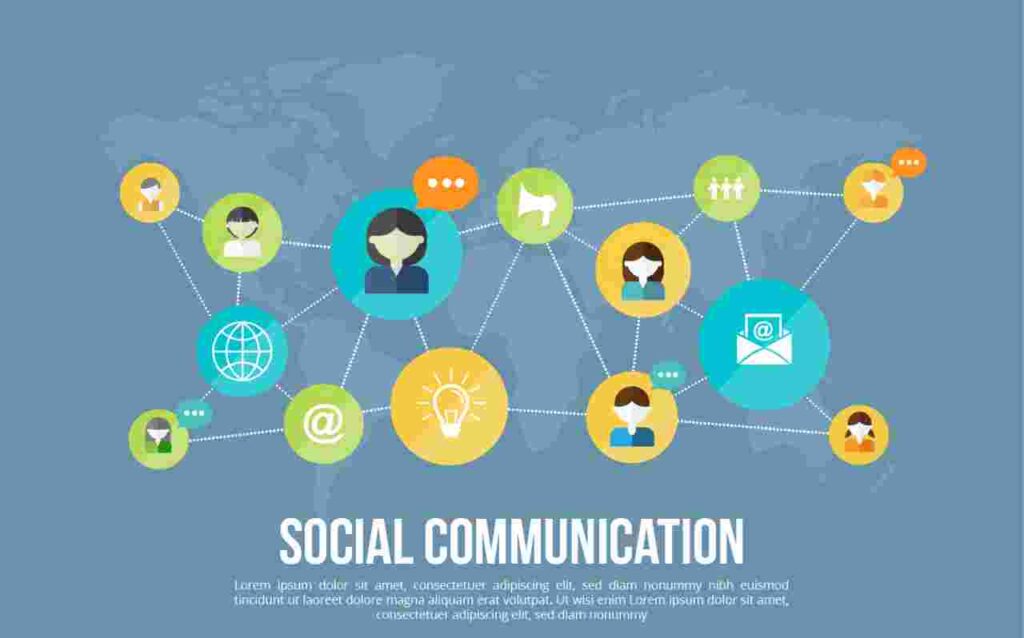 "Image showing various communication tools for business collaboration."