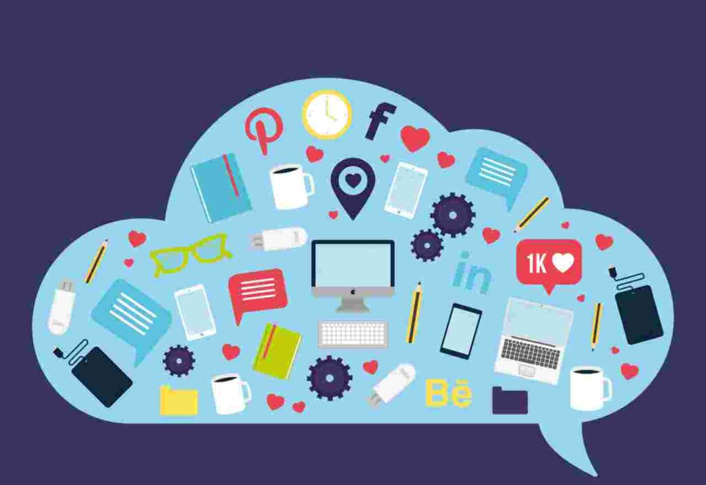 "Image showing various communication tools for business collaboration."