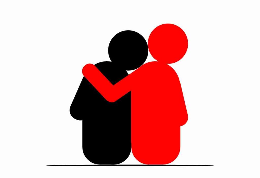 Image depicting two hands reaching out for each other, symbolizing empathy and connection.