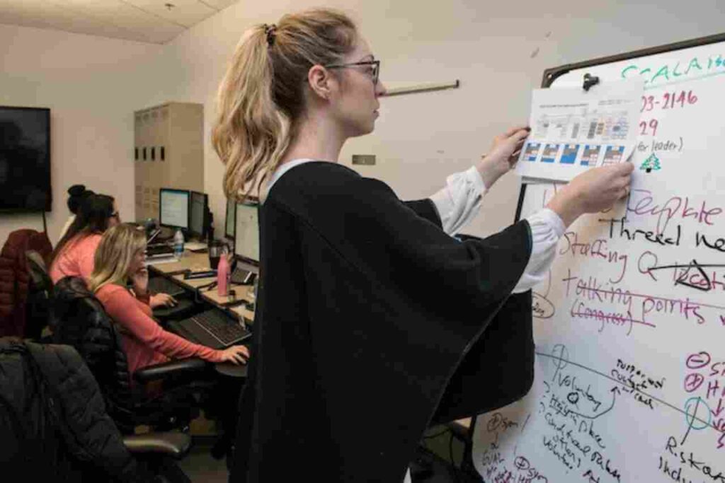 A team collaborating on a project, symbolizing the power of effective project management.