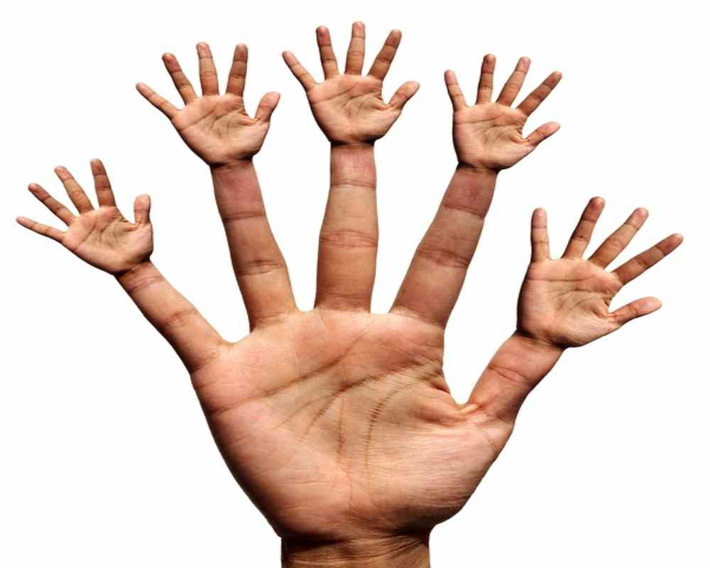 Image of a hand with palm lines highlighted, illustrating palmistry.