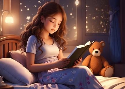 Cozy night scene with an open book, warm lighting, and a cup of tea, illustrating the perfect ambiance for nighttime reading. How to Read at Night