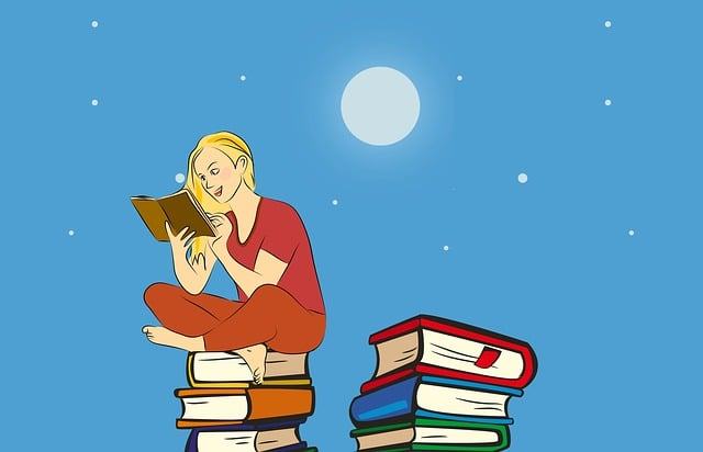 Cozy night scene with an open book, warm lighting, and a cup of tea, illustrating the perfect ambiance for nighttime reading. How to Read at Night