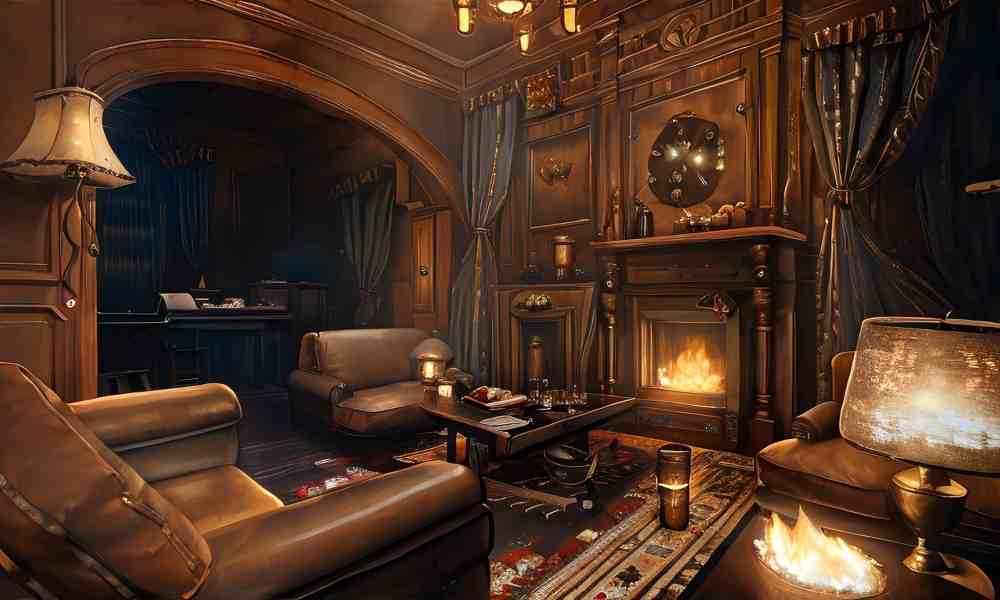 Cozy living room with warm blankets and a crackling fireplace, creating the perfect winter retreat.
