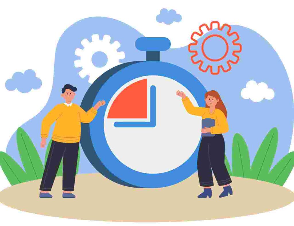 "Illustration of a clock surrounded by tasks, representing timeboxing productivity method"
